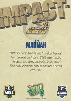 2010 NRL Champions - Impact Signature Gold #IS38 Tim Mannah Back